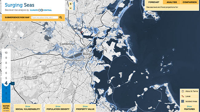 Massachusetts | Surging Seas: Sea level rise analysis by Climate Central