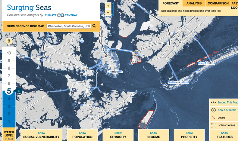 South Carolina | Surging Seas: Sea level rise analysis by Climate Central